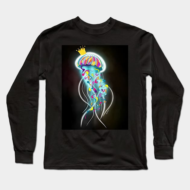 Beautiful colorful Jellyfish Long Sleeve T-Shirt by Elisabeth Sandikci